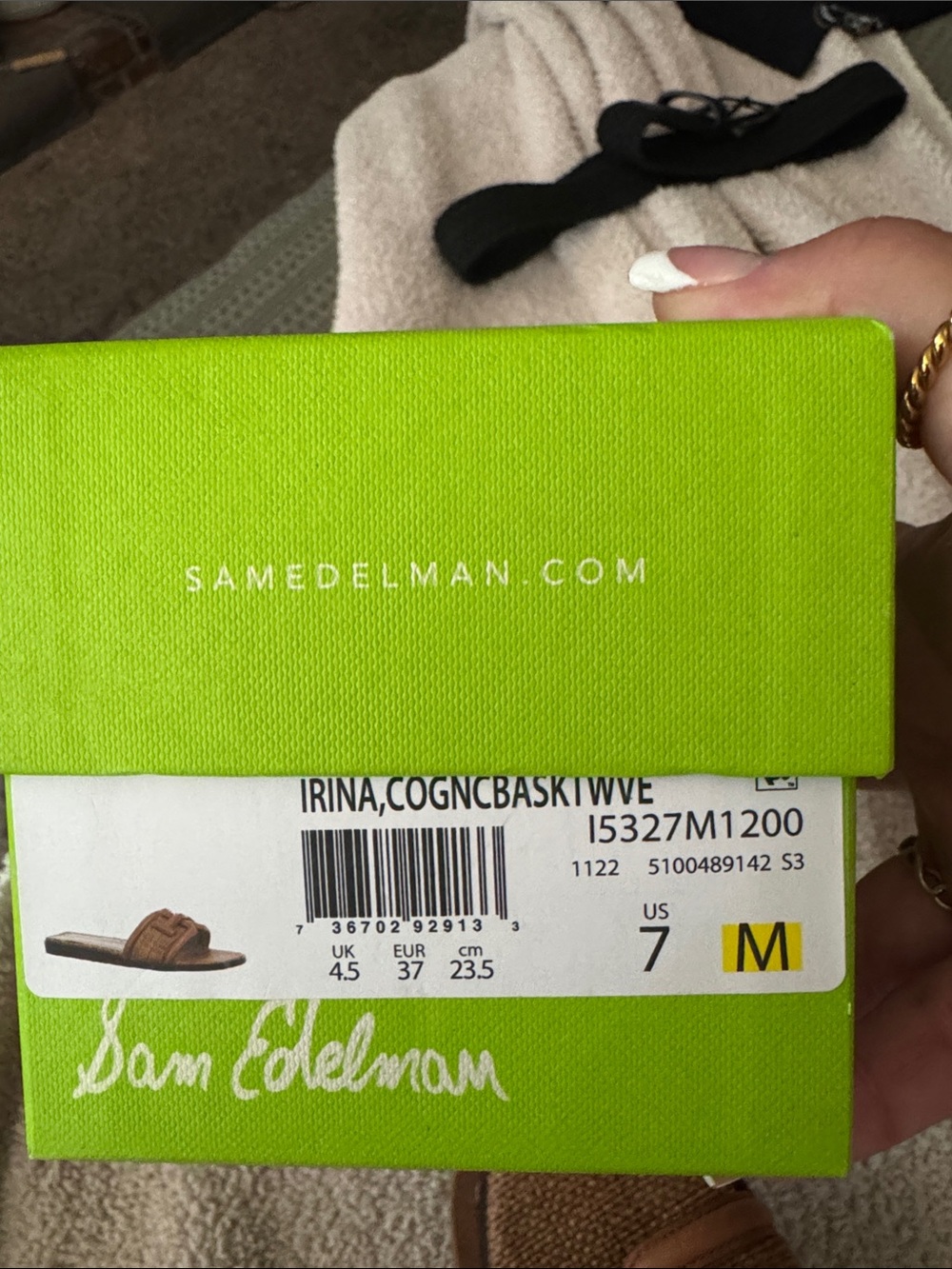 Sam Edelman Brown Woven Leather Slide Sandals - Picture 6 of 6